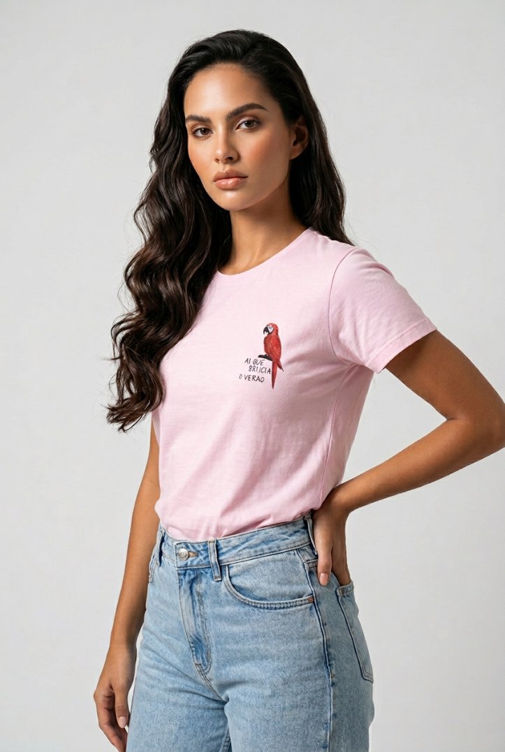 Tropical Brazil T-Shirt with Parrot